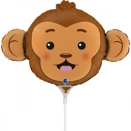 Μπαλόνι Foil 14''(36cm) Mini Shape Kεφάλι Μαϊμούς - ΚΩΔ:G72060-BB