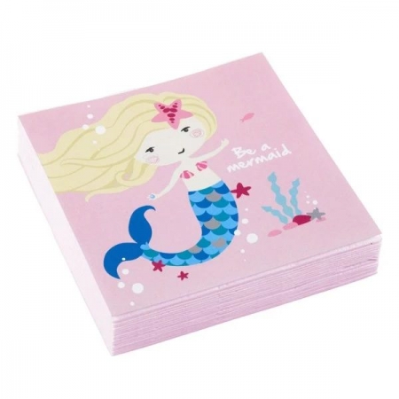 Χαρτοπετσέτες Μικρές Be a Mermaid 25X25cm- ΚΩΔ:9903076-BB