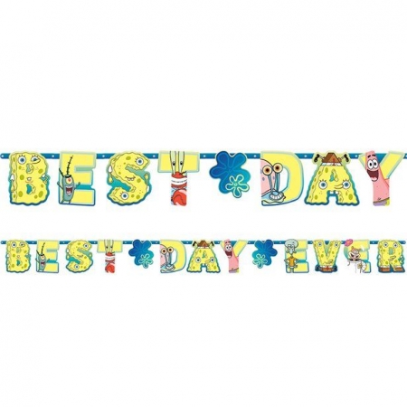 Γιρλάντα Μπομπ Σφουγγαράκης “Best Day Ever” 320cm - ΚΩΔ:122627-BB