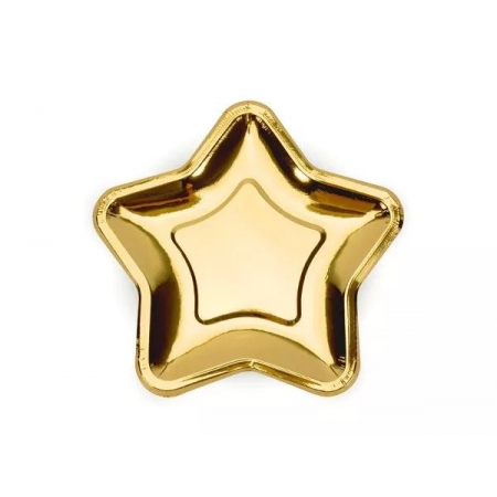 Χάρτινα Πιάτα Γλυκού Χρυσό Αστέρι 18cm - ΚΩΔ:TPP11-019-BB