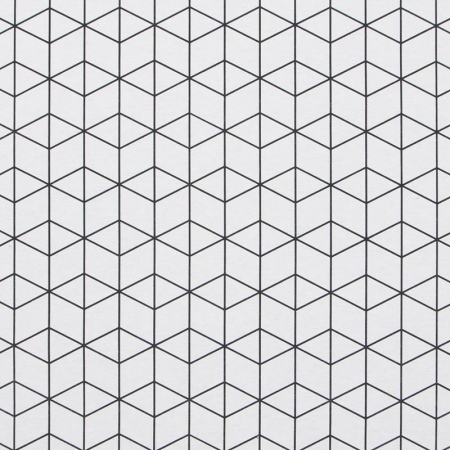Ύφασμα λευκό-μαύρο με το μέτρο με γεωμετρικούς ρόμβους, φάρδος 140cm - ΚΩΔ:308614-NT