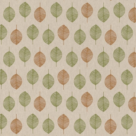 Ύφασμα με το μέτρο με πράσινα-καφέ φύλλα, φάρδος 140cm - ΚΩΔ:308804-NT