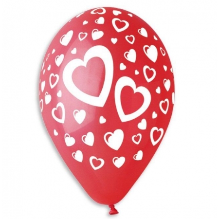 Μπαλόνι Latex 13 (33cm) Τυπωμένο Διπλές Καρδιές - ΚΩΔ:136112286-BB
