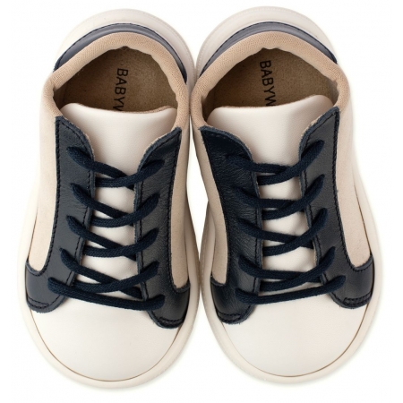Παπουτσακια Babywalker Δετο Τριχρωμο Sneaker - Ζευγαρι - ΚΩΔ:Bs3039-Bw