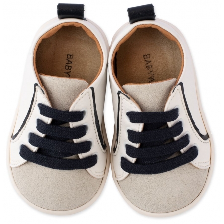 Παπουτσακια Babywalker Δερματινο Δετο Διχρωμο Sneaker - Ζευγαρι - ΚΩΔ:Pri2082-Bw