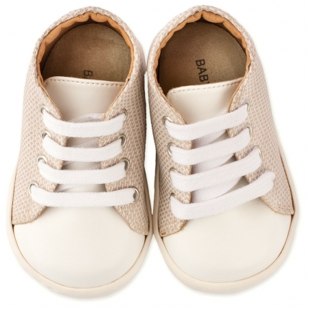 Παπουτσακια Babywalker Διχρωμα Δετα Sneakers Απο Υφασμα Κ Δερμα - Ζευγαρι - ΚΩΔ:Pri2083-Bw