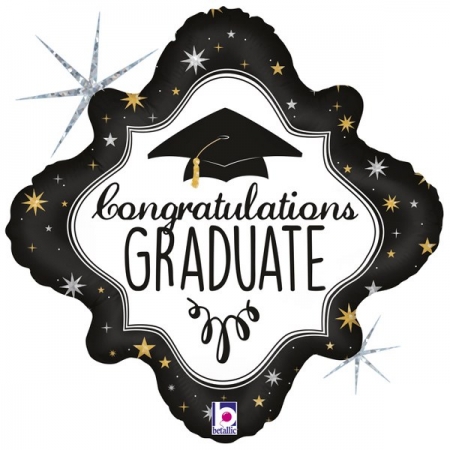 Μπαλόνι Foil 18 (46cm) Αποφοίτησης Diamond Congrats Graduate - ΚΩΔ:36238H-BB