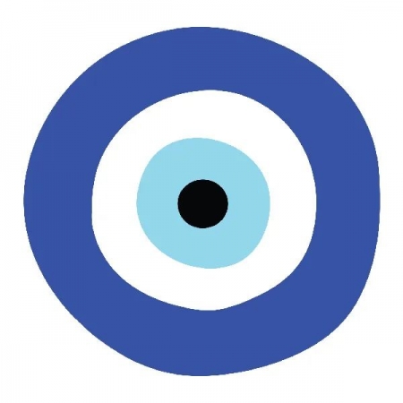Ξύλινο Διακοσμητικό Γαλάζιο Μάτι 8cm - ΚΩΔ:D19W08-57-BB