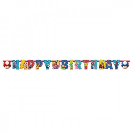 Μπάνερ Super Mario Happy Birthday 190X15cm - ΚΩΔ:9901542-BB