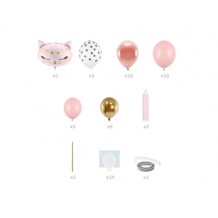 Μπουκέτο Μπαλονιών Ροζ Γατούλα - ΚΩΔ:GBN12-BB