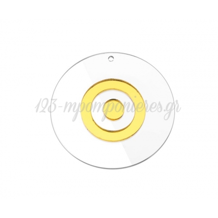 Πλέξι Γκλας Μάτι Διάφανο με Χρυσό 10cm - ΚΩΔ:M10693D-AD