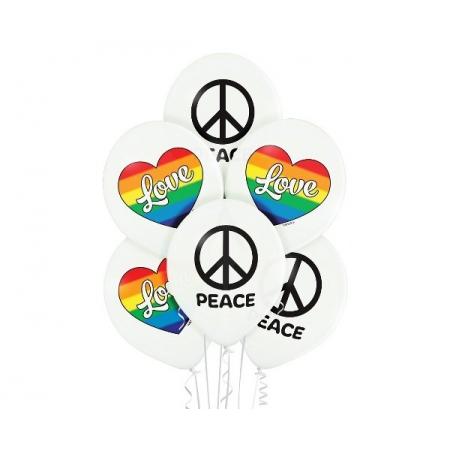 Σετ Μπαλόνια Latex 28cm Peace and Love - ΚΩΔ:5000243-BB