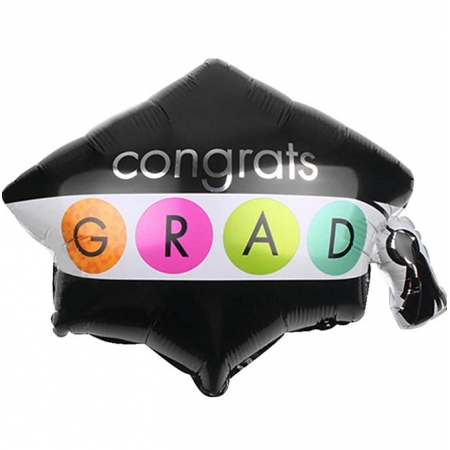 Μπαλόνι Foil 53X63cm Αποφοίτησης Καπέλο Congrats - ΚΩΔ:207F372-BB