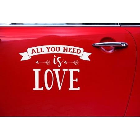Αυτοκόλλητο Αυτοκινήτου Γάμου All you need is love 33X45cm - ΚΩΔ:CS1-008-BB