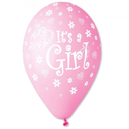 Μπαλονια «It'S A Girl» Με Λουλουδια  12'' (30Cm) – ΚΩΔ.:13612203-Bb