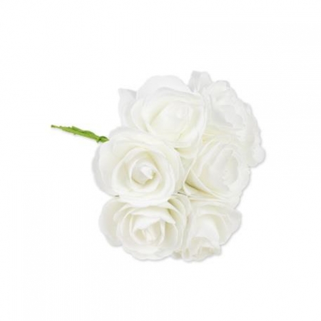 Μπουκέτο Λευκά Τριαντάφυλλα 15cm - ΚΩΔ:777823-NT