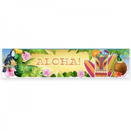 Μπάνερ Summer Party Aloha με Μήνυμα 130X25cm - ΚΩΔ:P25914-73-BB