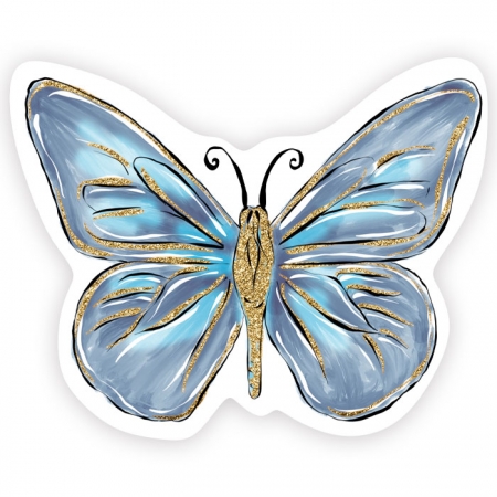 Διακοσμητική Ξύλινη Φιγούρα Πεταλούδα Μπλε 50cm - ΚΩΔ:D19W50-39-BB