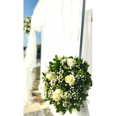 Στολισμός Γάμου σε λευκό και χρυσό - Παρεκκλήσι Αγίου Νικολάου - Κρήνη Καλαμαριάς - ΚΩΔ:SM-2307