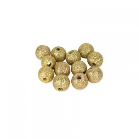 Ξύλινες πέρλες με χρυσό γκλίτερ 16mm - ΚΩΔ: 778260-NT
