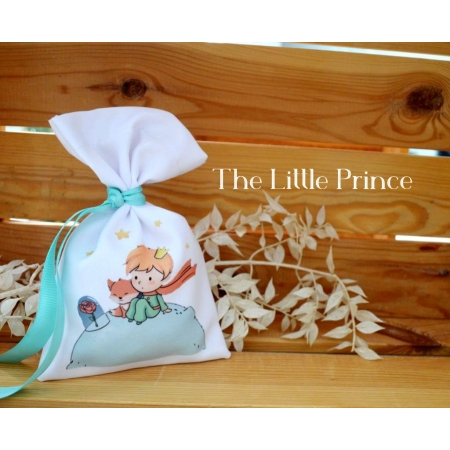 Μπομπονιέρα βάπτισης πουγκί με εκτύπωση - Μικρός Πρίγκηπας - Little Prince - ΚΩΔ:MPO-GB93C-AL