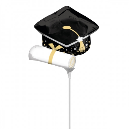 Mini Shape Μπαλόνι Foil - Καπέλο Αποφοίτησης 25cm - ΚΩΔ:544224-BB