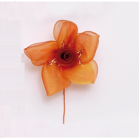 Υφασμάτινο Πορτοκαλί Λουλούδι 10X17cm - ΚΩΔ:M4831-AD