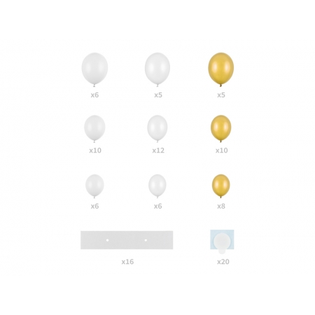 Σετ Κατασκευής Μπαλονιών - Καρδιά Λευκό & Χρυσό - ΚΩΔ:GBS2-BB