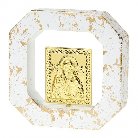 Κεραμικό Με Εικόνα Της Παναγίας Και Του Χριστού Χρυσό 10X10X2.2cm - ΚΩΔ:NU00K427-NU
