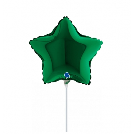 Mini Shape μπαλόνι σκούρο πράσινο αστέρι 21cm - ΚΩΔ:19211DGR-BB