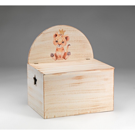 Ξύλινο κουτί βάπτισης με λιονταράκι 49X35X50cm - ΚΩΔ:M11104-AD
