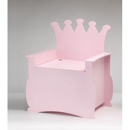 Ξύλινος ροζ θρόνος-κουτί βάπτισης κορώνα 54X40X63cm - ΚΩΔ:M6841-AD