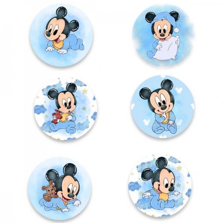 Ξύλινες κονκάρδες Baby Mickey 5cm - ΚΩΔ:P25964-116-BB