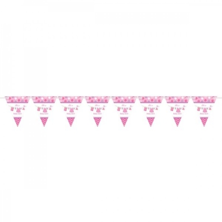 Τριγωνικά σημαιάκια Baby Girl 457cm - ΚΩΔ:121490-BB