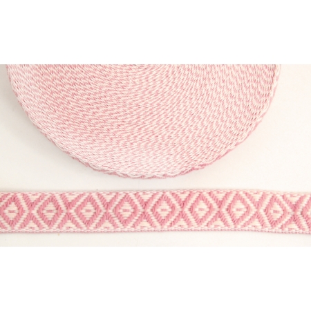 Κορδέλα ροζ υφαντή boho 2.5cmx18.30m - ΚΩΔ:501320