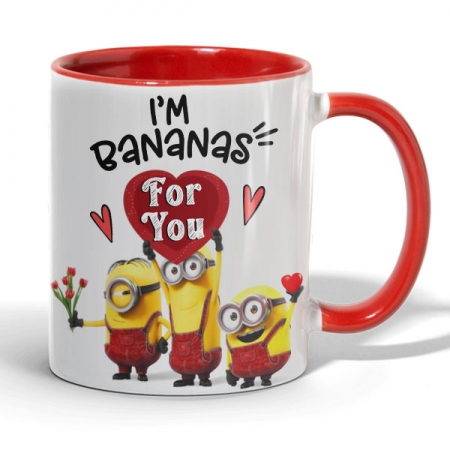 Κούπα Minions I’m banana for you με Κόκκινο Εσωτερικό και Χερούλι 350ml - ΚΩΔ:D22K-15-BB