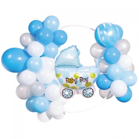 Σέτ μπαλόνια Baby Boy με κυκλικό frame - ΚΩΔ:400834-BB