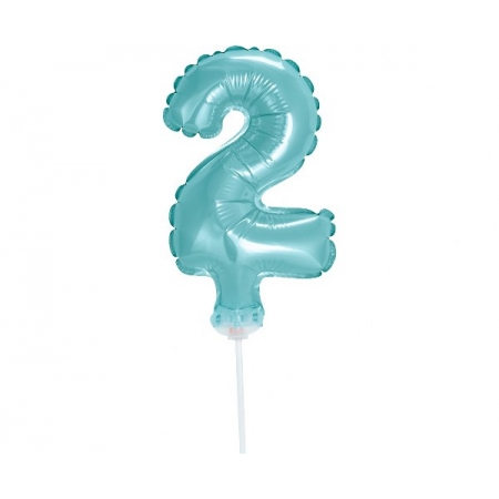 Αριθμός τούρτας 2 γαλάζιο μπαλόνι 13cm - ΚΩΔ:BC-5BL2-BB