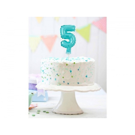 Αριθμός τούρτας 5 γαλάζιο μπαλόνι 13cm - ΚΩΔ:BC-5BL5-BB