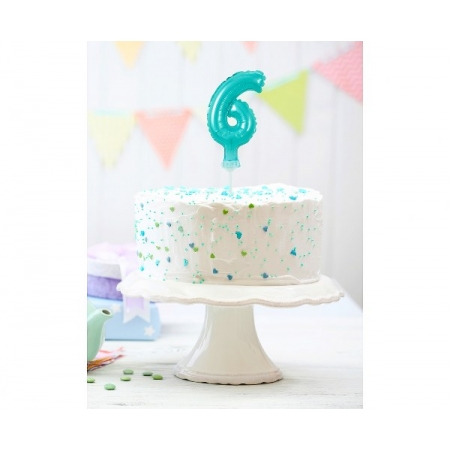 Αριθμός τούρτας 6 γαλάζιο μπαλόνι 13cm - ΚΩΔ:BC-5BL6-BB