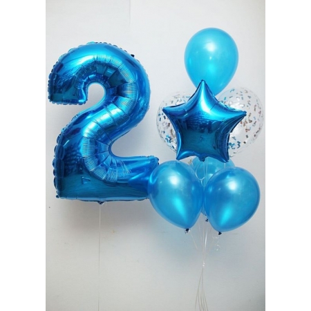 Μπαλόνι foil 100cm μπλε αριθμός 0 - ΚΩΔ:40000B-BB