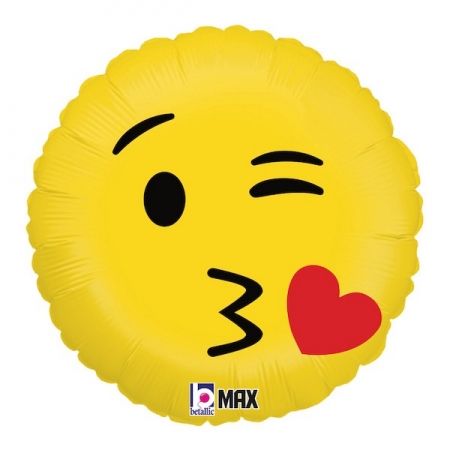 Μπαλόνι foil 45cm emoji φιλάκι - ΚΩΔ:36505-BB