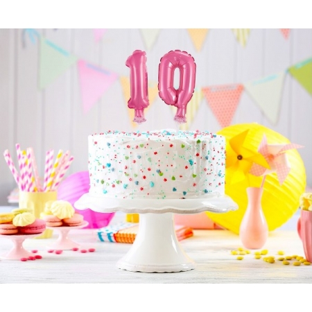 Αριθμός τούρτας 0 ροζ μπαλόνι 13cm - ΚΩΔ:BC-5RO0-BB
