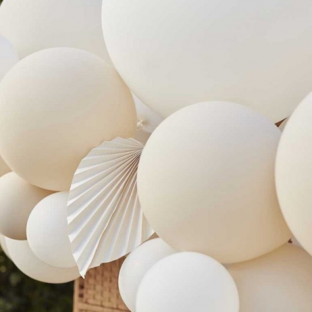 DIY λευκή κρεμ γιρλάντα με μπαλόνια - ΚΩΔ:BA-354-BB
