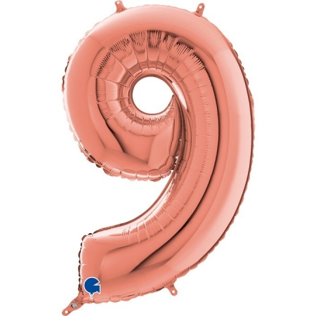 Μπαλόνι foil 66cm ροζ χρυσό αριθμός 9 - ΚΩΔ:262309RG-BB