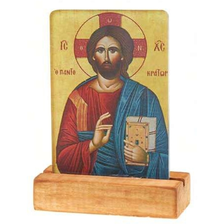 Plexiglass εικόνα Χριστός σε ξύλινη βάση 8X5.5cm - ΚΩΔ:NU000K544-NU