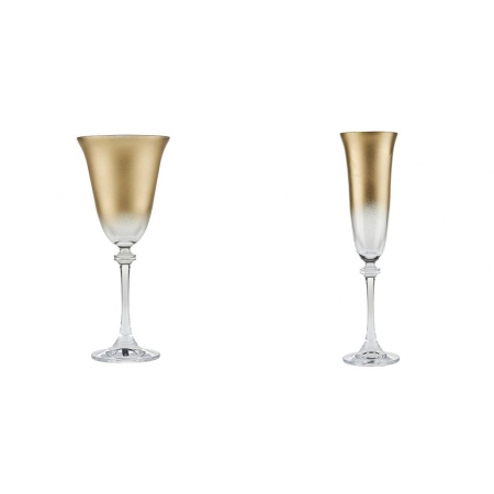 Γυάλινο ποτήρι κρασιού ή σαμπάνιας με χρυσή απόχρωση - ΚΩΔ:NB158-NU