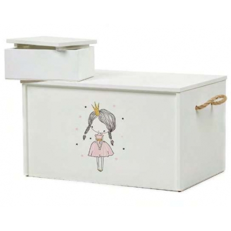 Ξύλινο μπαούλο πριγκίπισσα με κουτί λαδικών - ΚΩΔ:TR419-NU