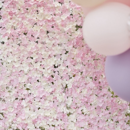 Διακοσμητικός τοίχος backdrop με ροζ & λευκά λουλούδια 60X40cm - ΚΩΔ:PAMA-100-BB