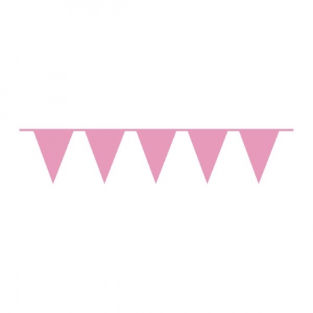 Τριγωνικά σημαιάκια ροζ ανοιχτό 10m - ΚΩΔ:9903786-BB